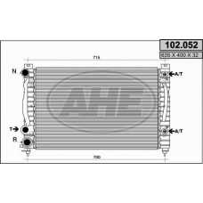 102.052 AHE Радиатор, охлаждение двигателя