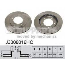 J3308016HC NIPPARTS Тормозной диск