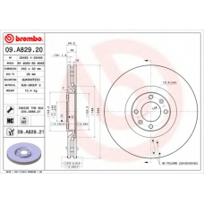 09.A829.21 BREMBO Тормозной диск