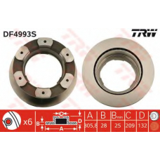 DF4993S TRW Тормозной диск