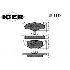 181119 ICER Комплект тормозных колодок, дисковый тормоз