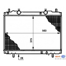 8MK 376 720-751 HELLA Радиатор, охлаждение двигателя