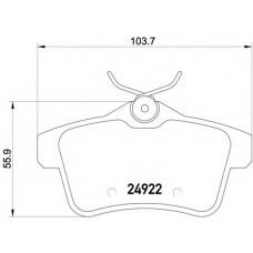 P 61 114 BREMBO Комплект тормозных колодок, дисковый тормоз