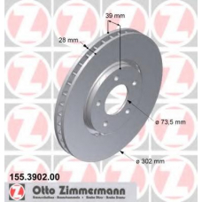 155.3902.00 ZIMMERMANN Тормозной диск