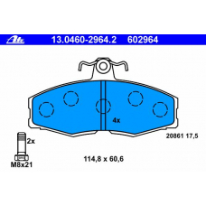 13.0460-2964.2 ATE Комплект тормозных колодок, дисковый тормоз
