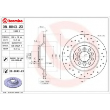 08.8843.2X BREMBO Тормозной диск