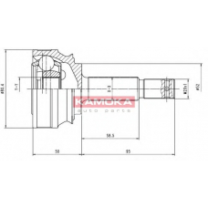 6078 KAMOKA Шарнирный комплект, приводной вал