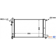 8MK 376 771-281 HELLA Радиатор, охлаждение двигателя