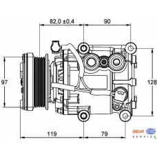 8FK 351 113-371 HELLA Компрессор, кондиционер