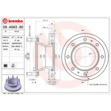 09.A563.80 BREMBO Тормозной диск