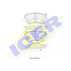 182029 ICER Комплект тормозных колодок, дисковый тормоз