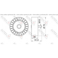654092 AUTEX Паразитный / ведущий ролик, поликлиновой ремень