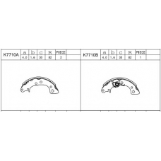 K7710 ASIMCO Комплект тормозных колодок