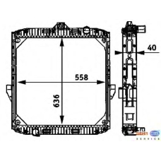 8MK 376 709-531 HELLA Радиатор, охлаждение двигателя