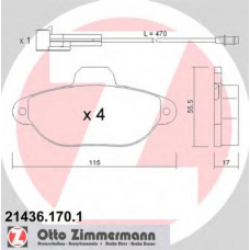 21436.170.1 ZIMMERMANN Комплект тормозных колодок, дисковый тормоз