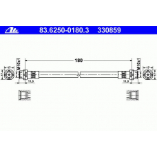 83.6250-0180.3 ATE Тормозной шланг