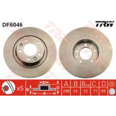 DF6046 TRW Тормозной диск