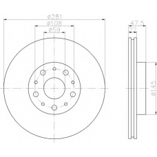 8DD 355 109-031 HELLA Тормозной диск