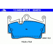 13.0460-4816.2 ATE Комплект тормозных колодок, дисковый тормоз