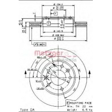 24935 E METZGER Тормозной диск