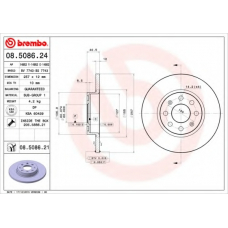 08.5086.24 BREMBO Тормозной диск