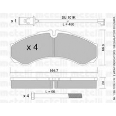 22-0212-2K METELLI Комплект тормозных колодок, дисковый тормоз