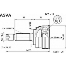 MT-11 ASVA Шарнирный комплект, приводной вал