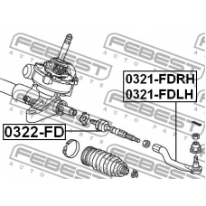 0322-FD FEBEST Осевой шарнир, рулевая тяга