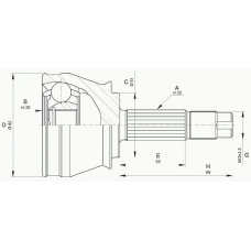 CVJ5595.10 OPEN PARTS Шарнирный комплект, приводной вал