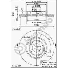 09.8680.14 BREMBO Тормозной диск