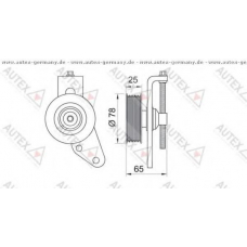 654338 AUTEX Натяжной ролик, поликлиновой  ремень