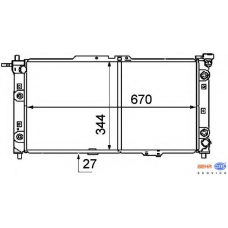 8MK 376 708-031 HELLA Радиатор, охлаждение двигателя