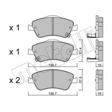 22-0794-0 METELLI Комплект тормозных колодок, дисковый тормоз