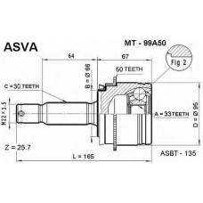 MT-99A50 ASVA Шарнирный комплект, приводной вал