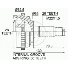 OJ-0860 InterParts Шарнирный комплект, приводной вал