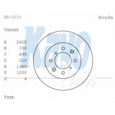 BR-2210 KAVO PARTS Тормозной диск