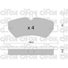 822-672-0 CIFAM Комплект тормозных колодок, дисковый тормоз