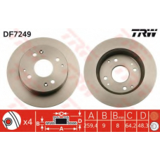 DF7249 TRW Тормозной диск