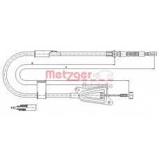 17.0123 METZGER Трос, стояночная тормозная система