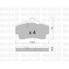 22-0658-0 METELLI Комплект тормозных колодок, дисковый тормоз