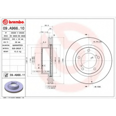 09.A966.10 BREMBO Тормозной диск