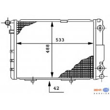 8MK 376 712-451 HELLA Радиатор, охлаждение двигателя