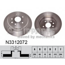 N3312072 NIPPARTS Тормозной диск
