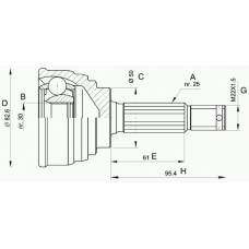 CVJ5191.10 OPEN PARTS Шарнирный комплект, приводной вал