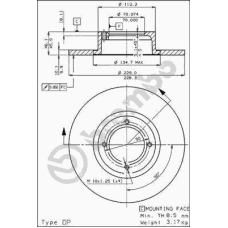 08.3313.10 BREMBO Тормозной диск