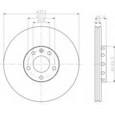 8DD 355 107-511 HELLA Тормозной диск