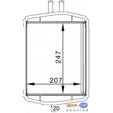 8FH 351 313-241 HELLA Теплообменник, отопление салона