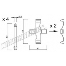 KIT.078 TRUSTING Комплектующие, колодки дискового тормоза