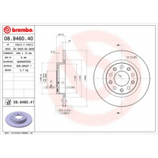 08.9460.40 BREMBO Тормозной диск