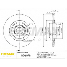 BD-6078 FREMAX Тормозной диск